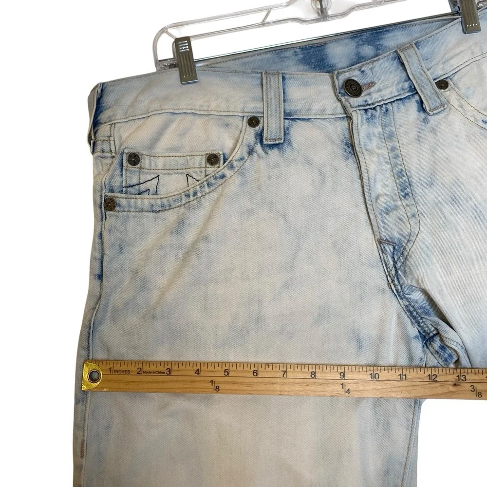 Vintage True Religion Denim Shorts Men 36 Acid Wash Cut Off Horseshoe Made USA